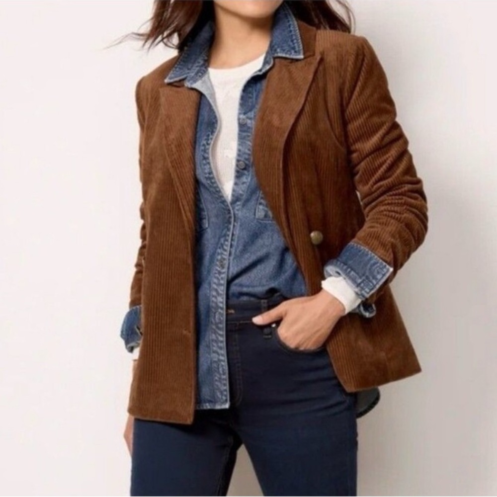 Evereve Tan Corduroy Blazer